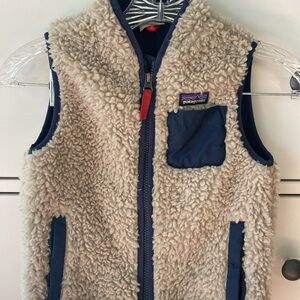 Patagonia Kids' Fleece Vest with Red and Navy Details